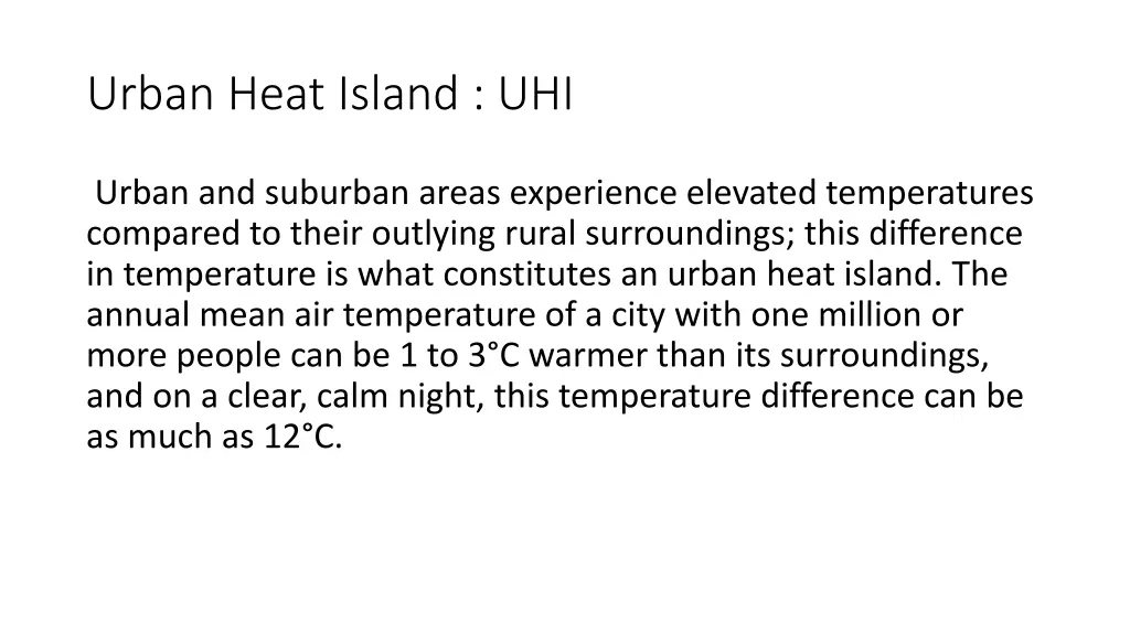 urban heat island uhi