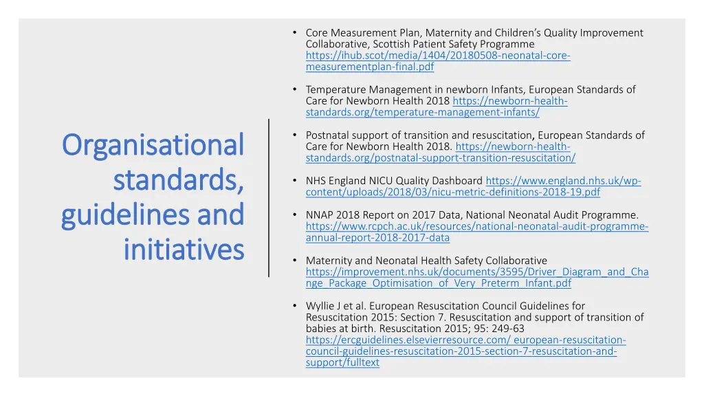 core measurement plan maternity and children