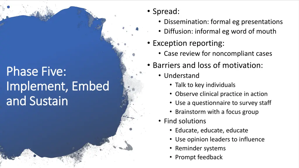 spread dissemination formal eg presentations