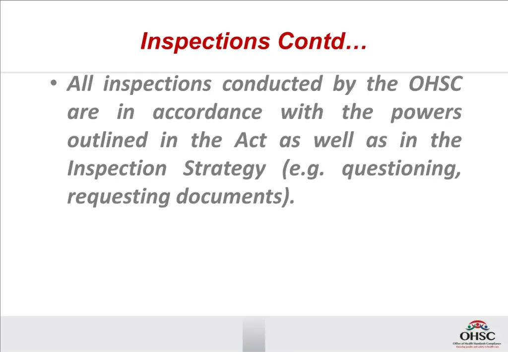 inspections contd