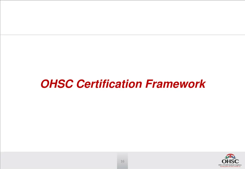 ohsc certification framework