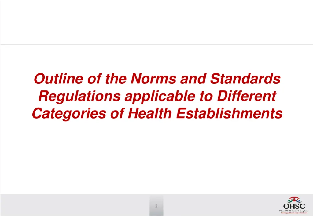 outline of the norms and standards regulations