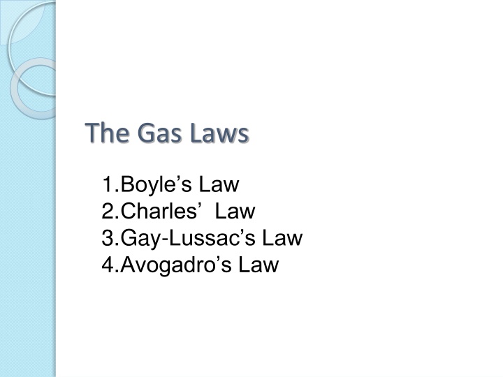 the gas laws