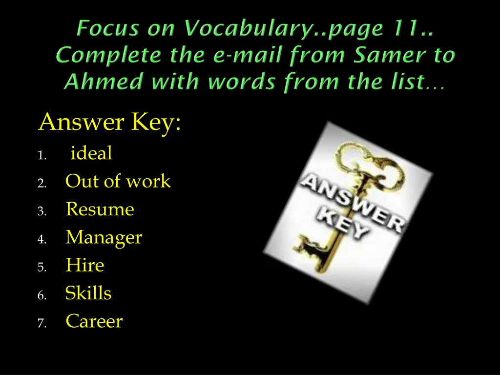 answer key ideal out of work resume manager hire