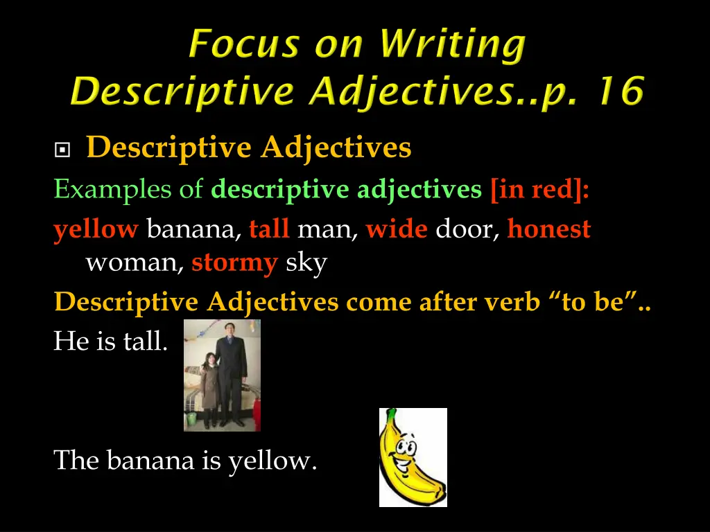 descriptive adjectives examples of descriptive