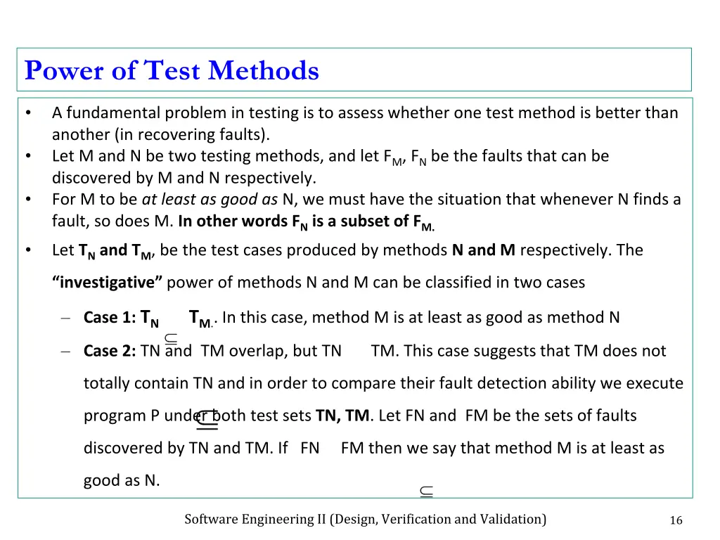 power of test methods