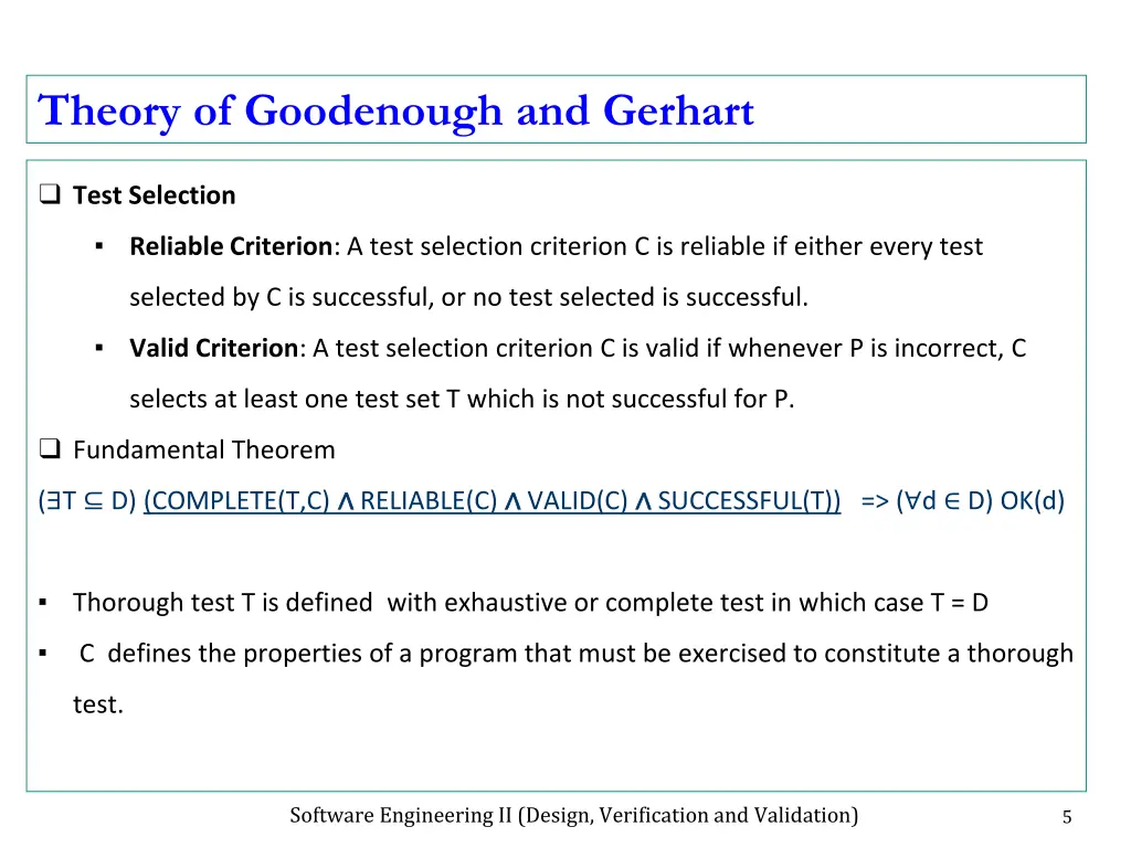 theory of goodenough and gerhart 1