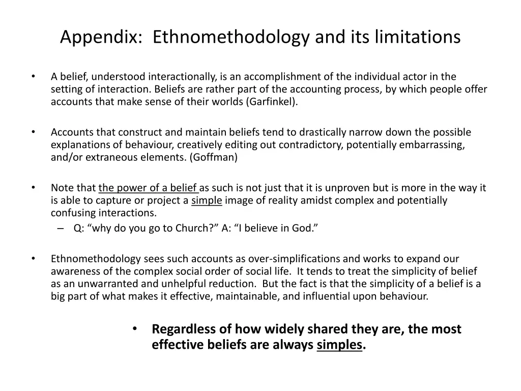 appendix ethnomethodology and its limitations