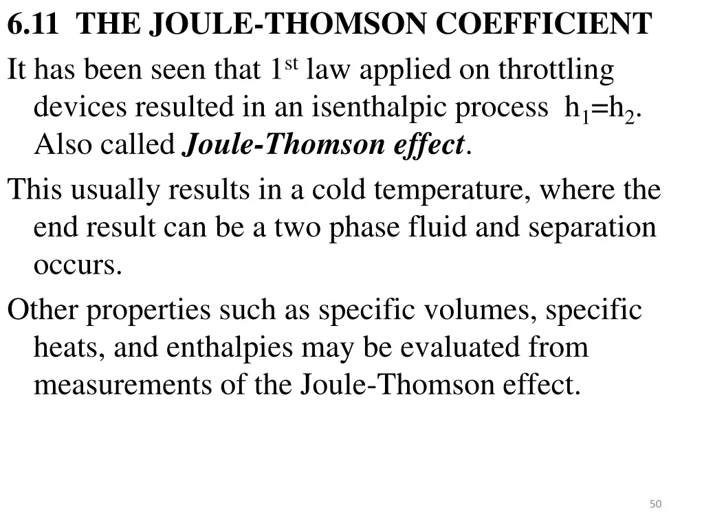 6 11 the joule thomson coefficient it has been