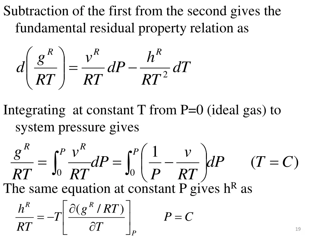 subtraction of the first from the second gives