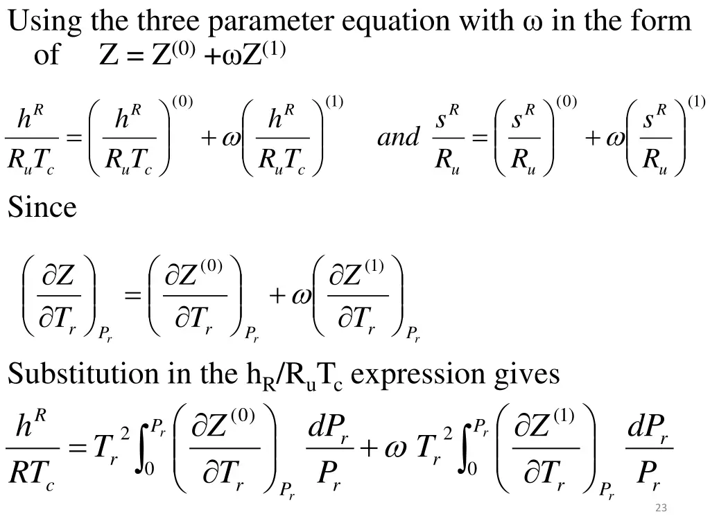 using the three parameter equation with