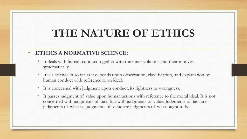 the nature of ethics