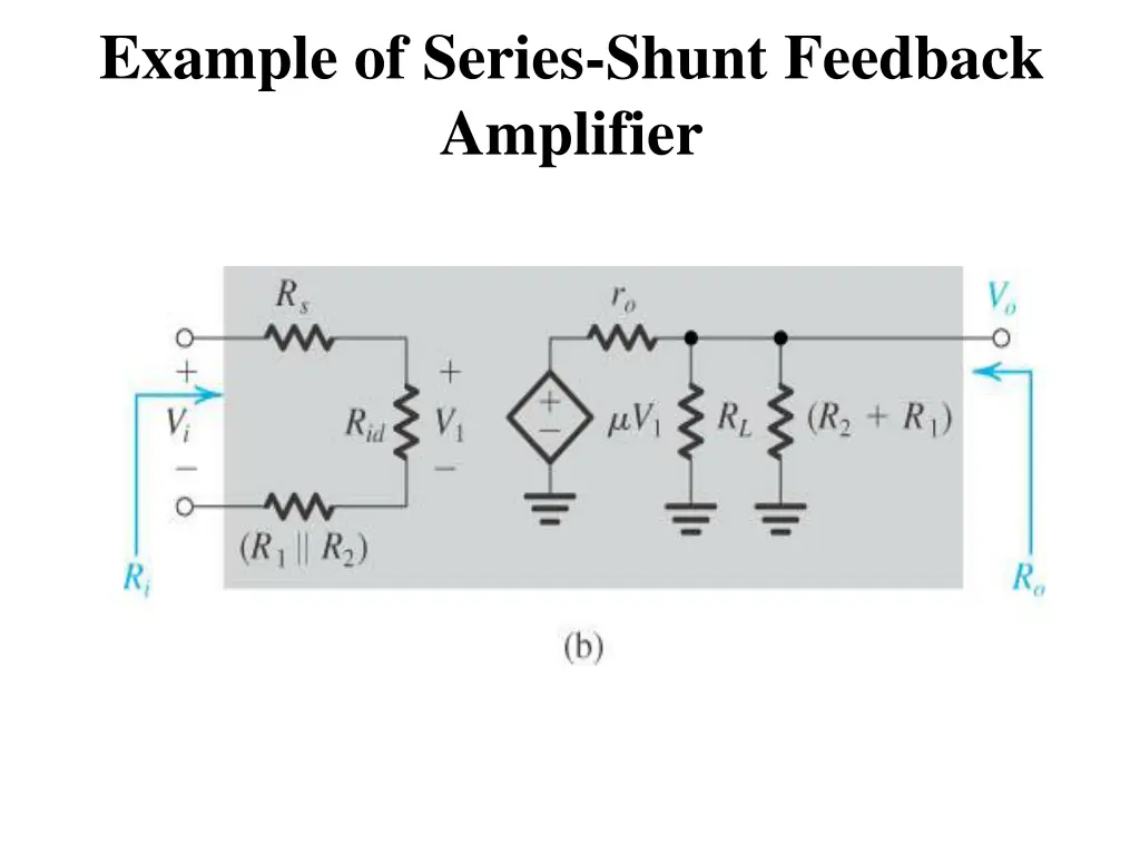 example of series shunt feedback amplifier 2