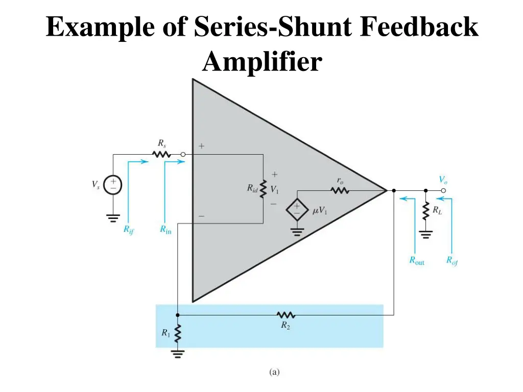 example of series shunt feedback amplifier