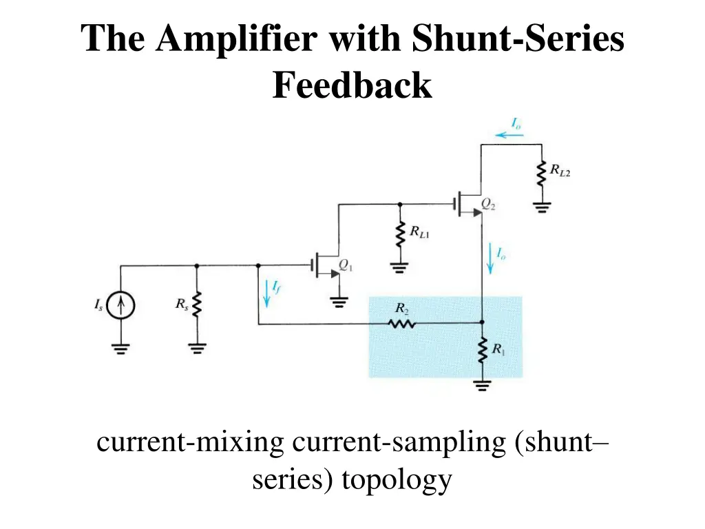 the amplifier with shunt series feedback