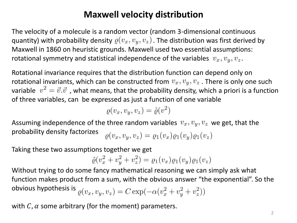 maxwell velocity distribution