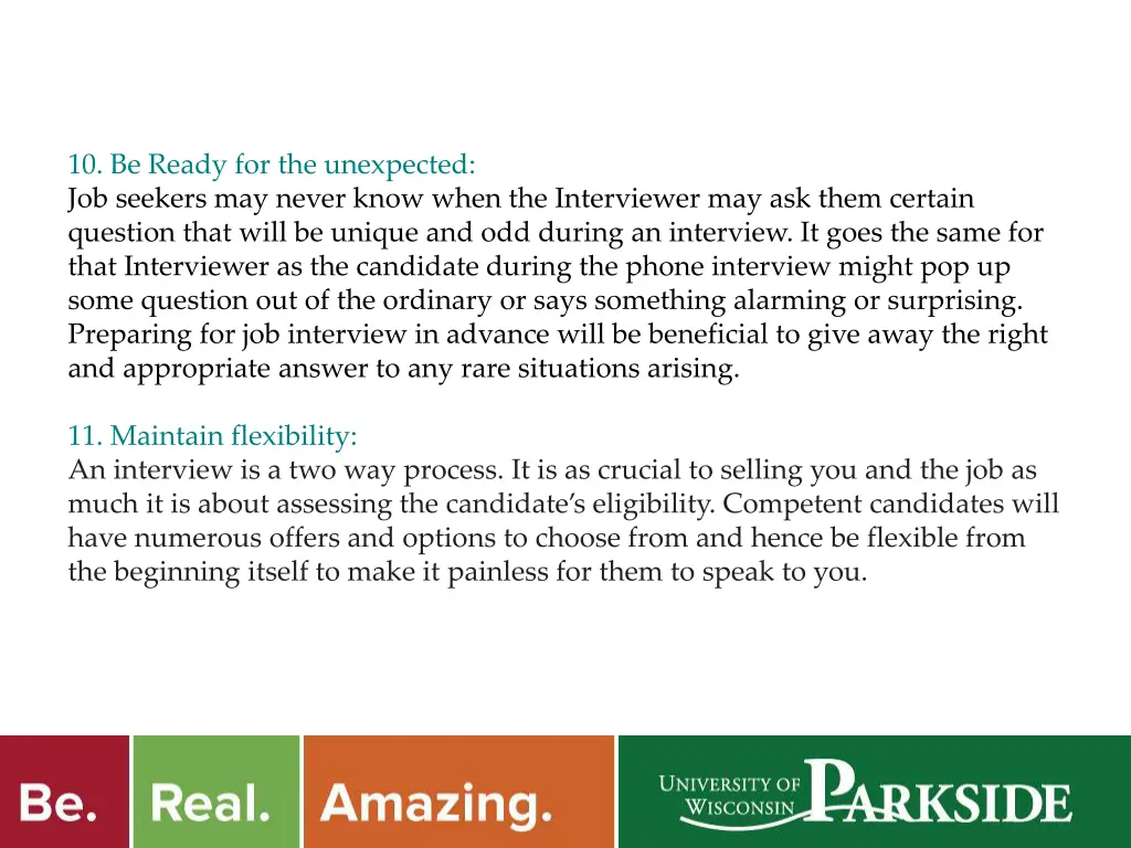 10 be ready for the unexpected job seekers