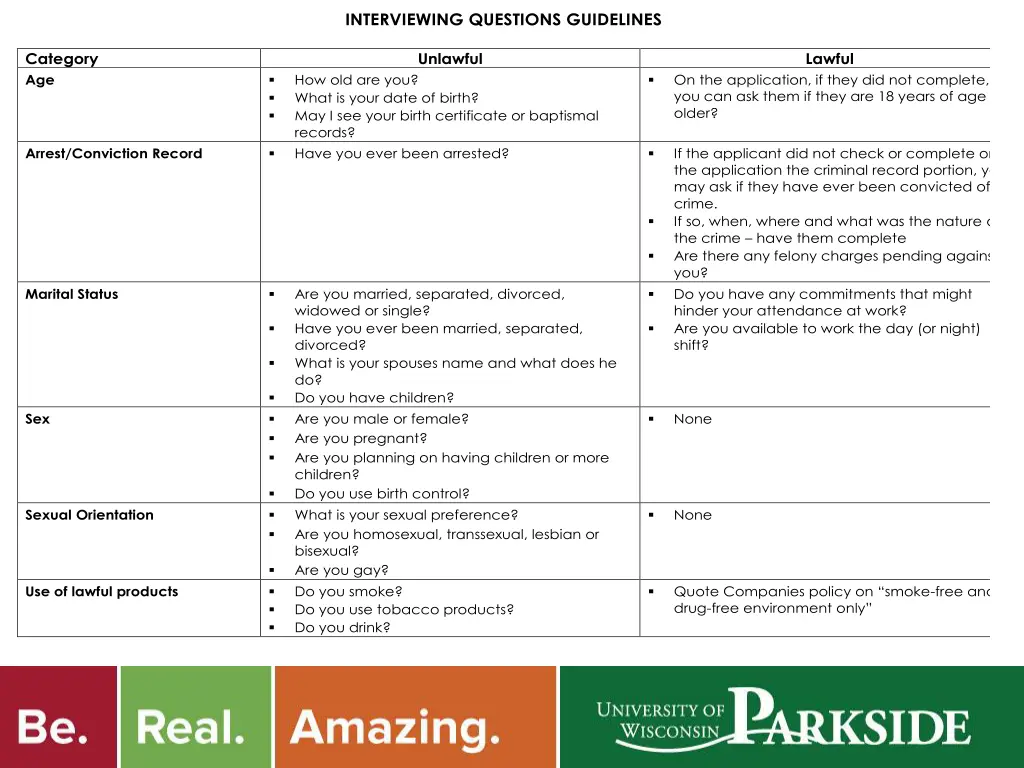 interviewing questions guidelines