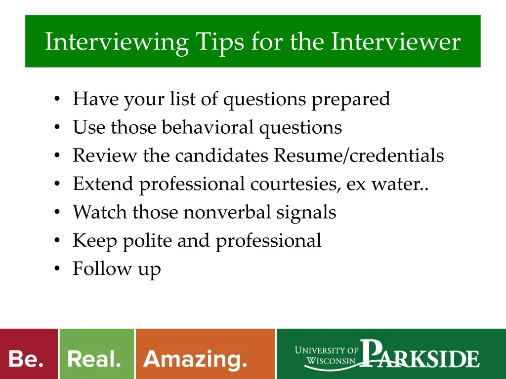 interviewing tips for the interviewer