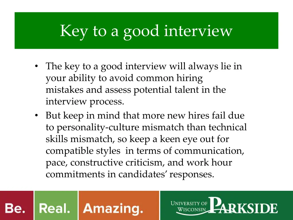 key to a good interview