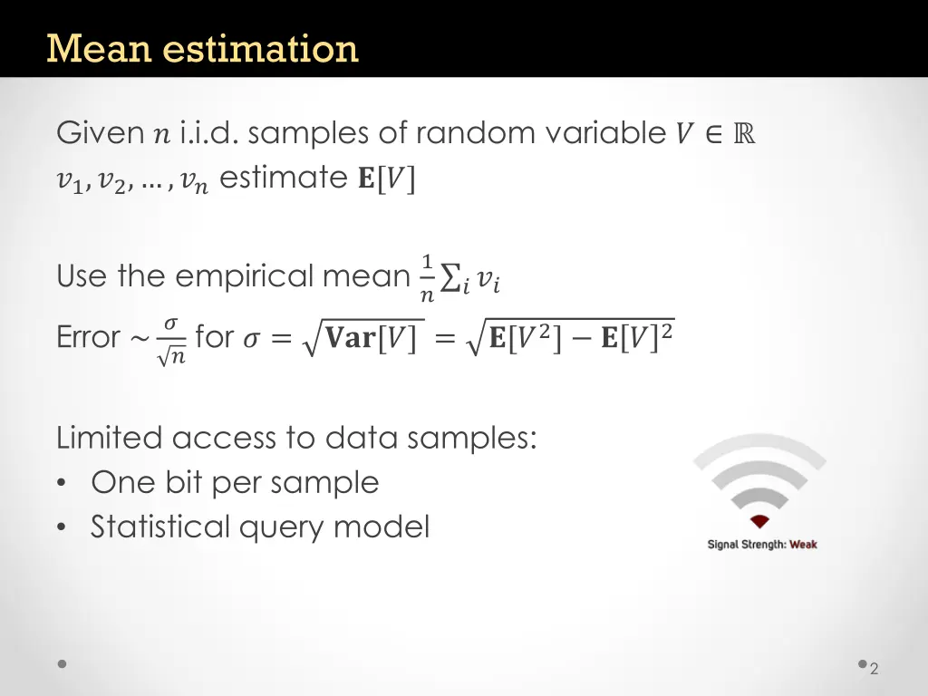 mean estimation