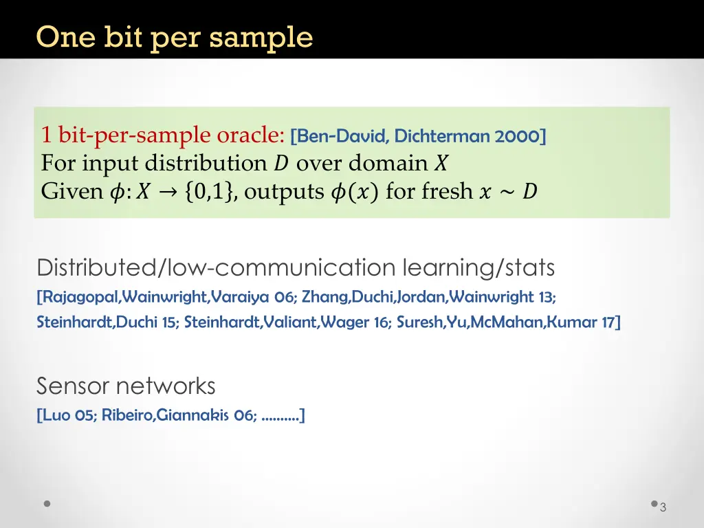 one bit per sample