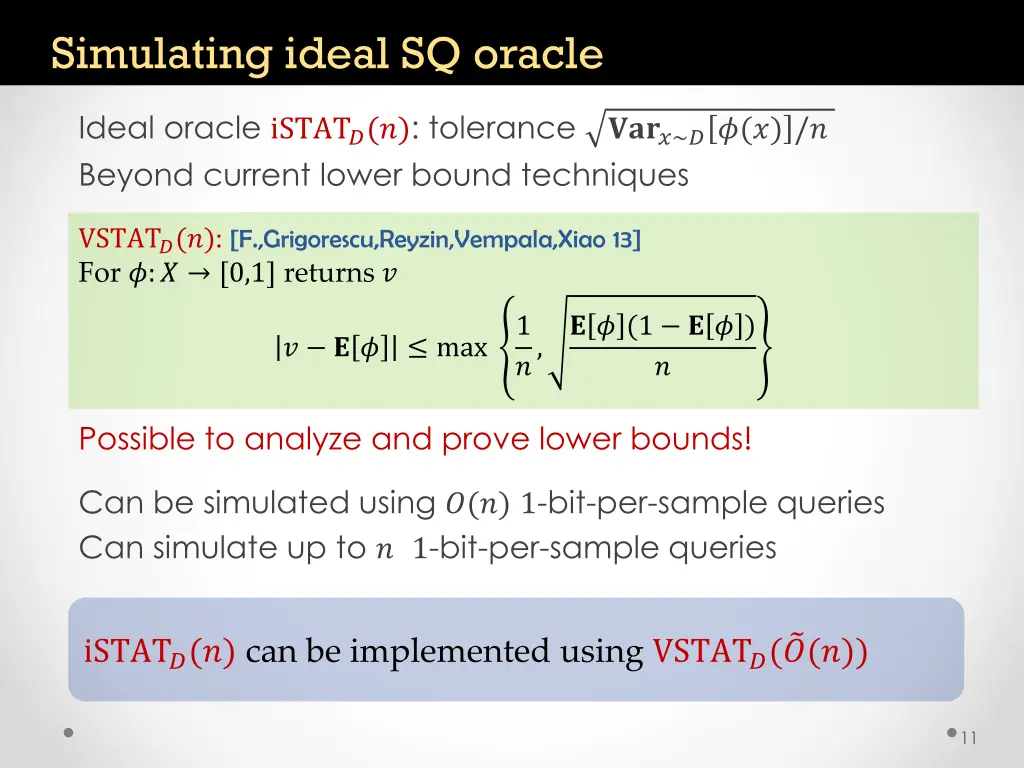 simulating ideal sq oracle