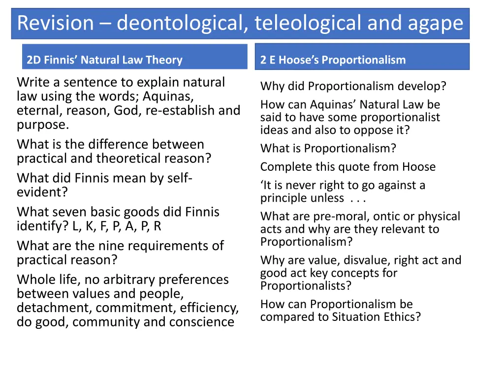 revision deontological teleological and agape