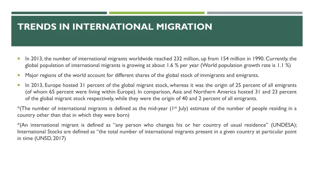 trends in international migration