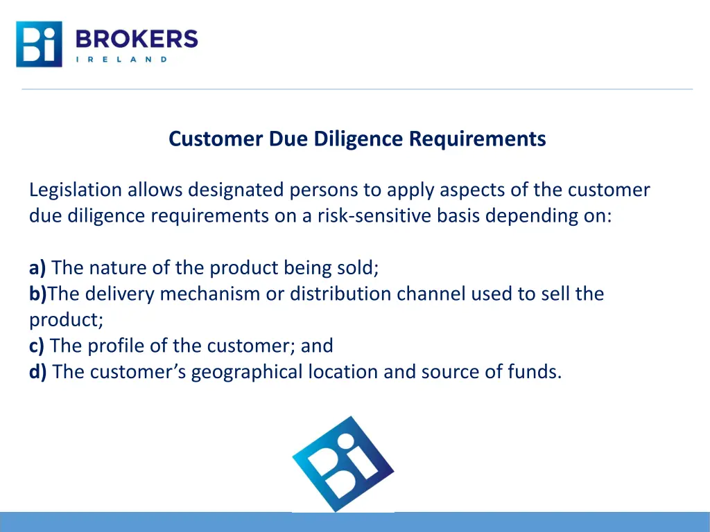 customer due diligence requirements