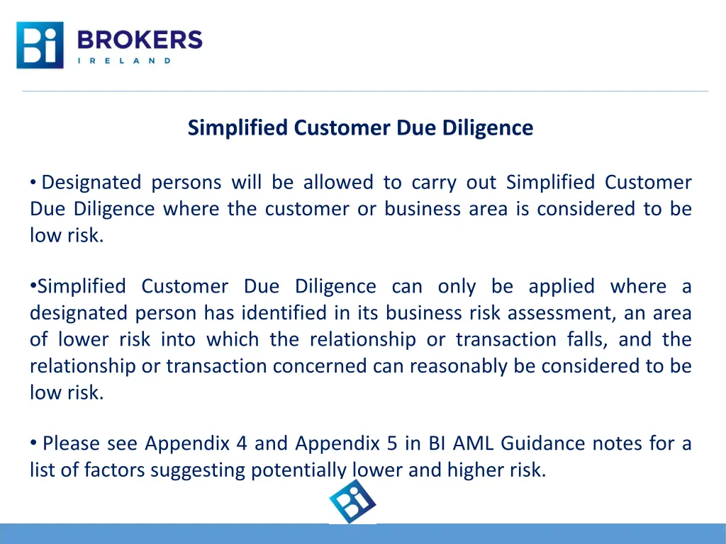 simplified customer due diligence