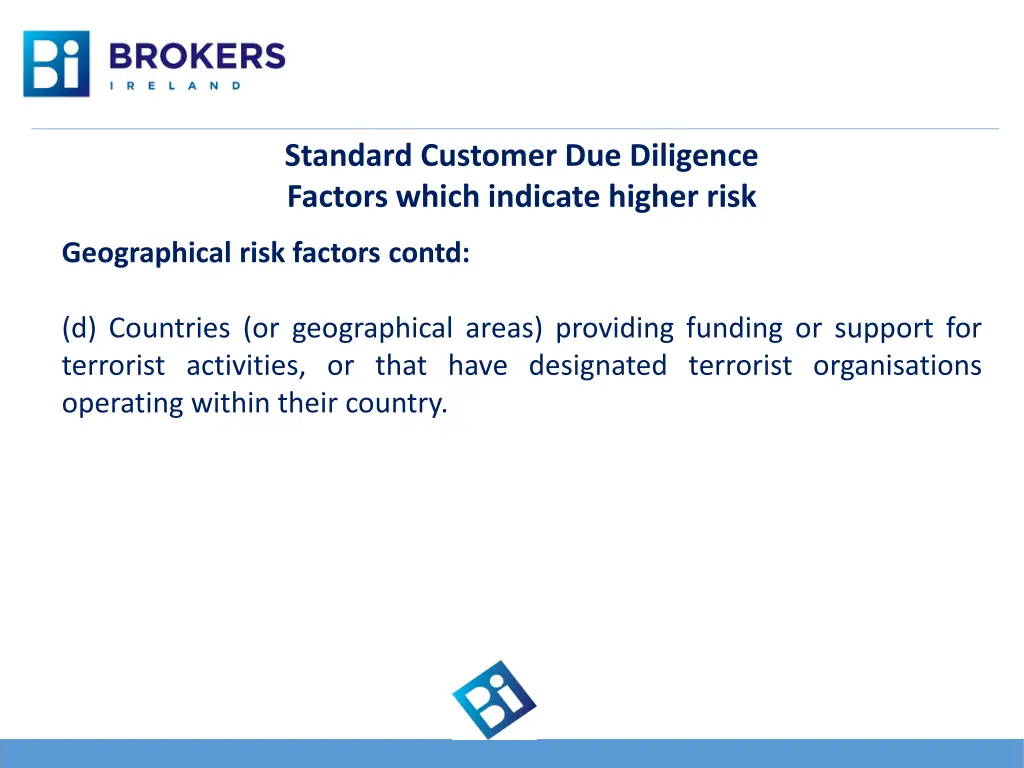 standard customer due diligence factors which 9