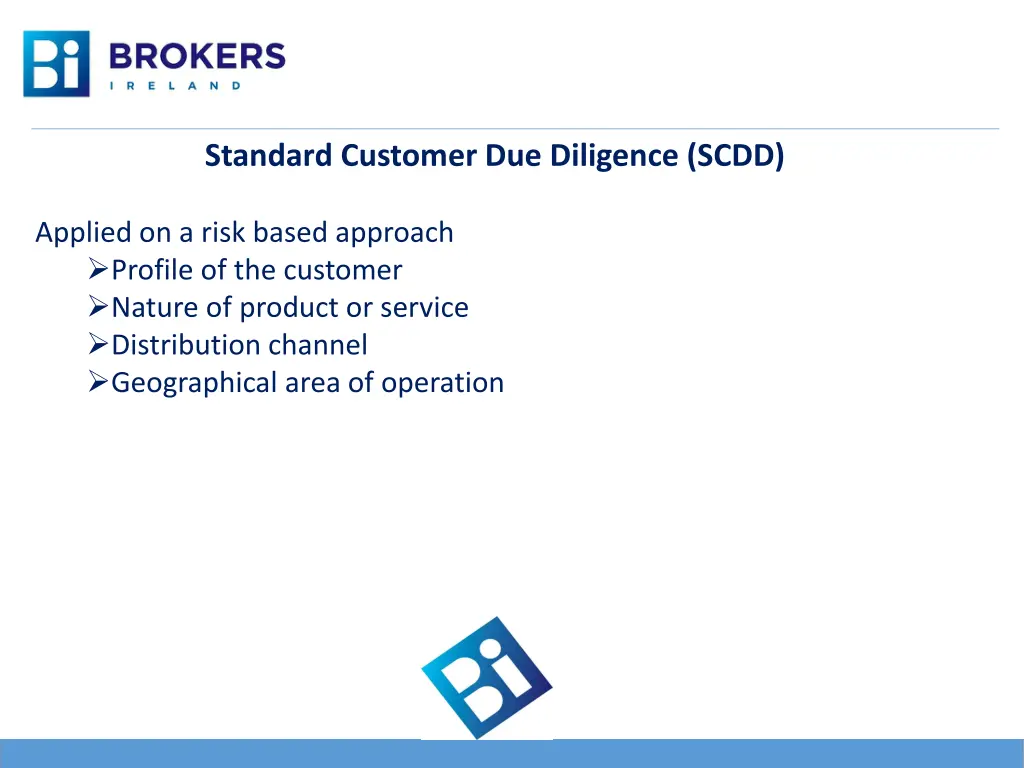 standard customer due diligence scdd