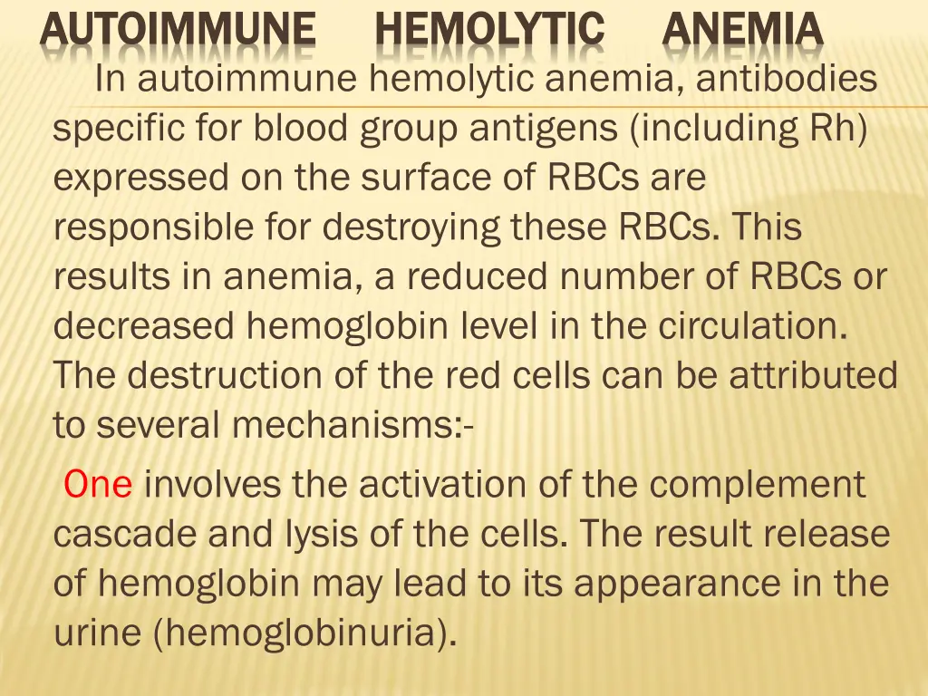 autoimmune autoimmune in autoimmune hemolytic