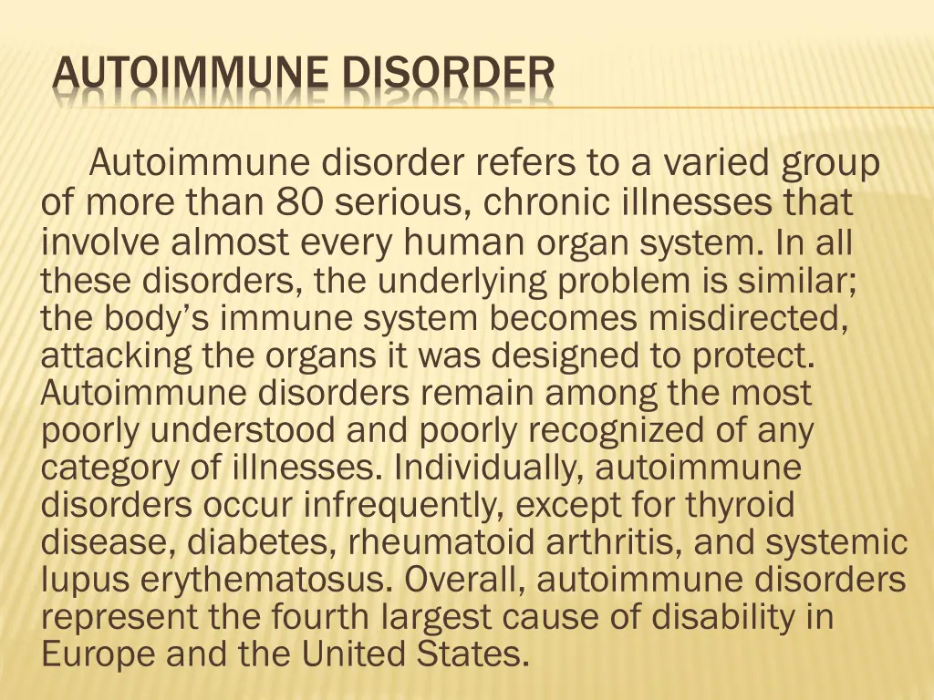 autoimmune disorder