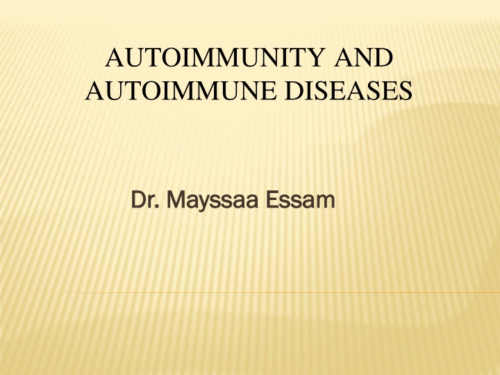 autoimmunity and autoimmune diseases