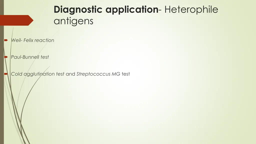 diagnostic application heterophile antigens