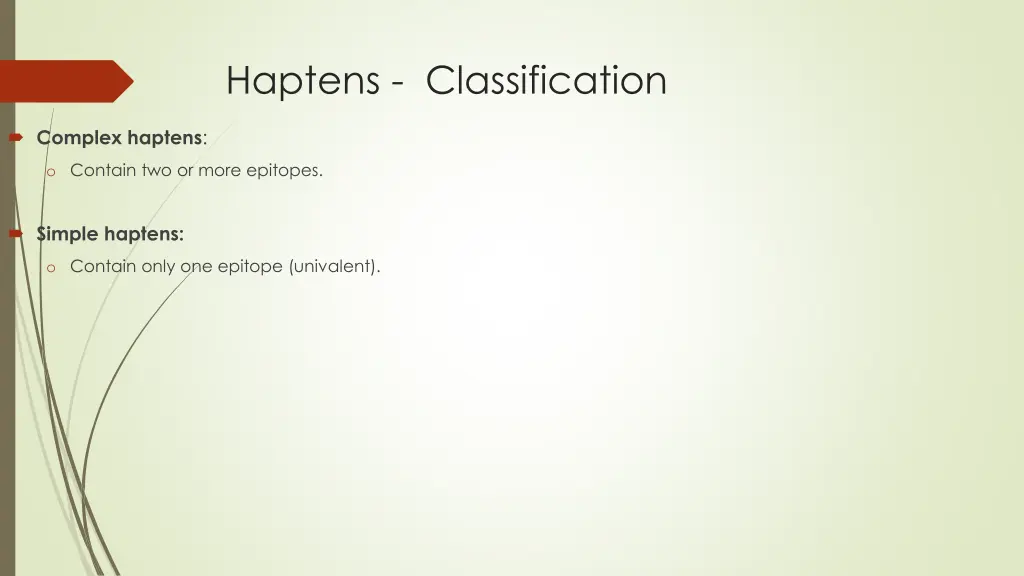 haptens classification