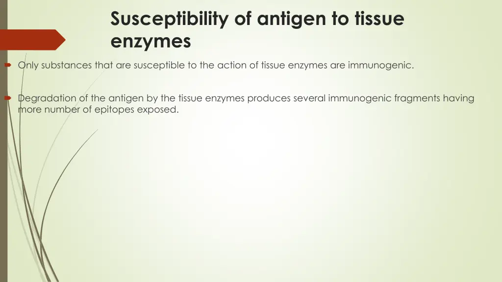 susceptibility of antigen to tissue enzymes