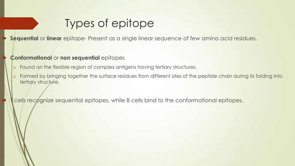 types of epitope