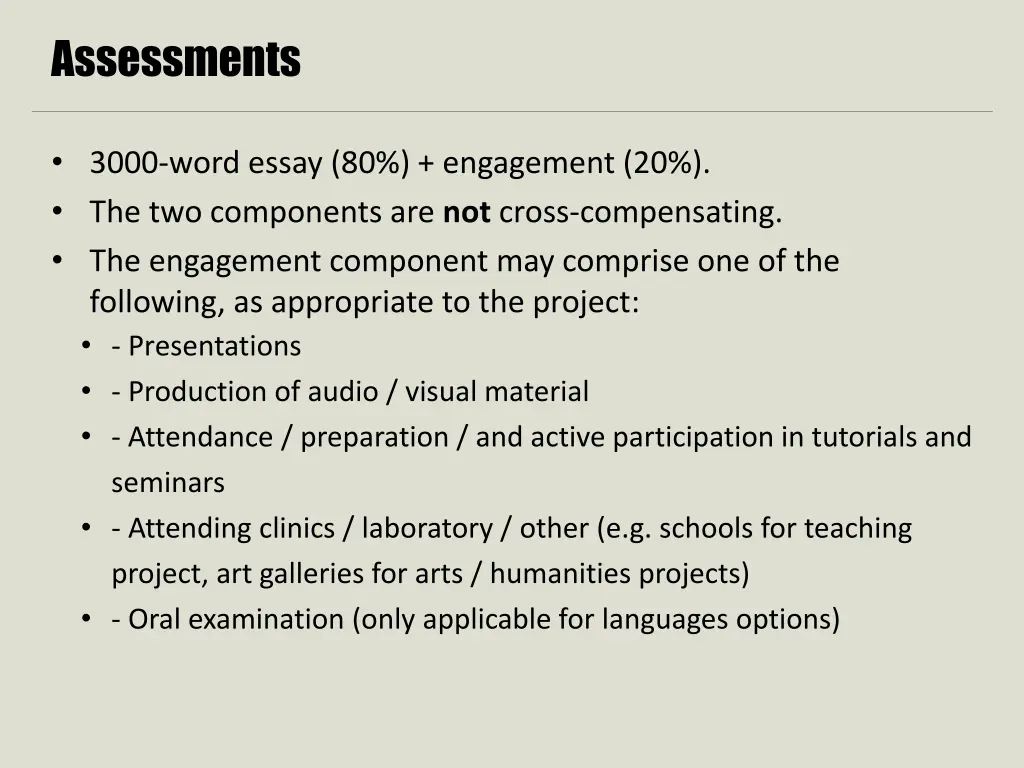 assessments