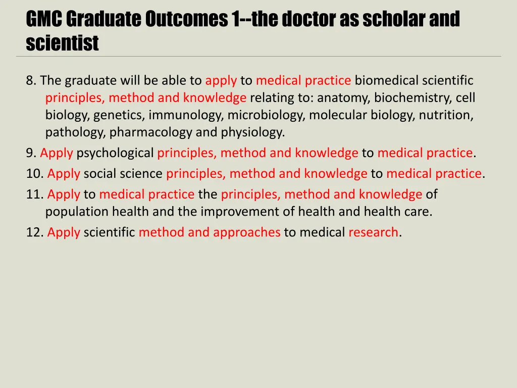 gmc graduate outcomes 1 the doctor as scholar