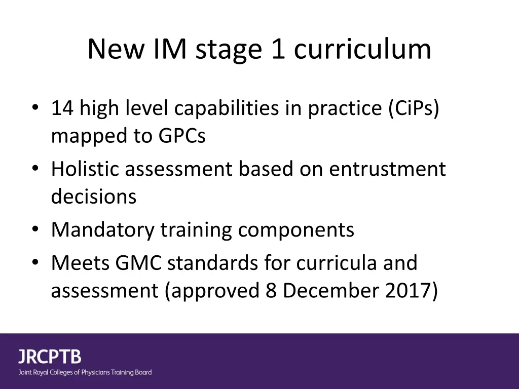 new im stage 1 curriculum