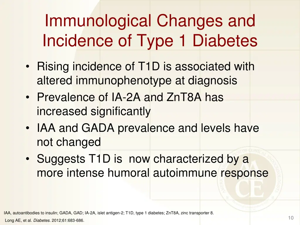 immunological changes and incidence of type