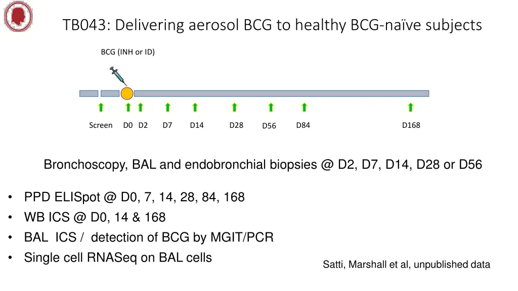 tb043 delivering aerosol bcg to healthy