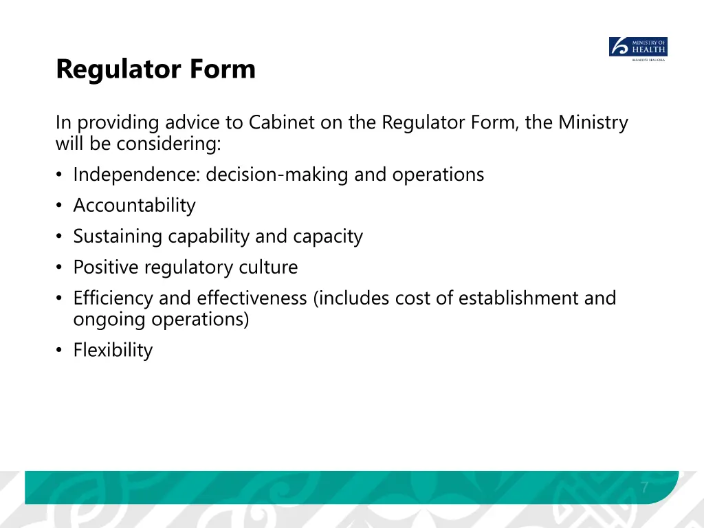 regulator form