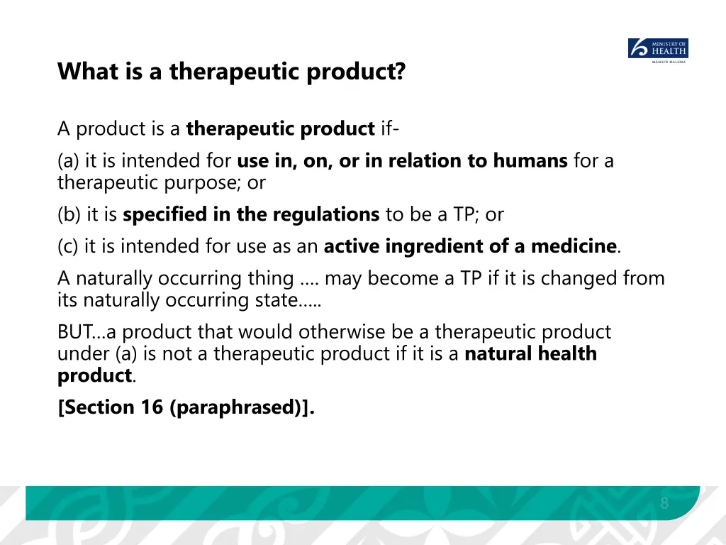 what is a therapeutic product