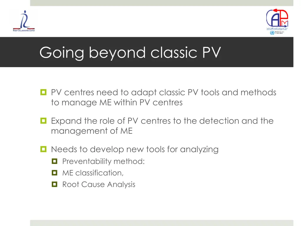 going beyond classic pv