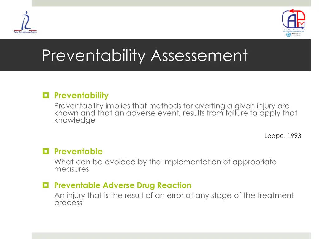 preventability assessement