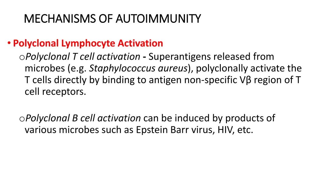 mechanisms of autoimmunity mechanisms 4